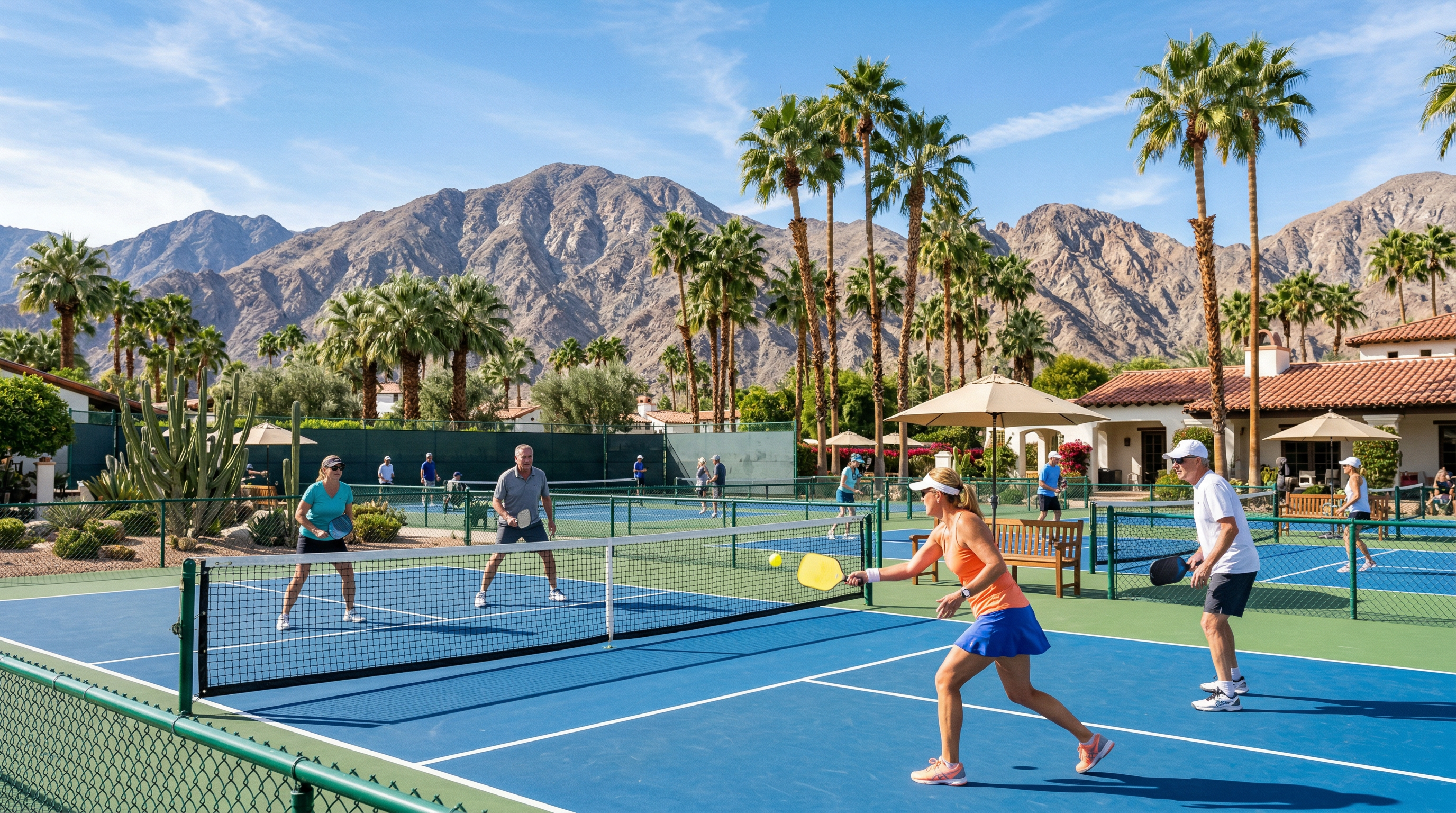 Pickleball and tennis courts in the Coachella Valley